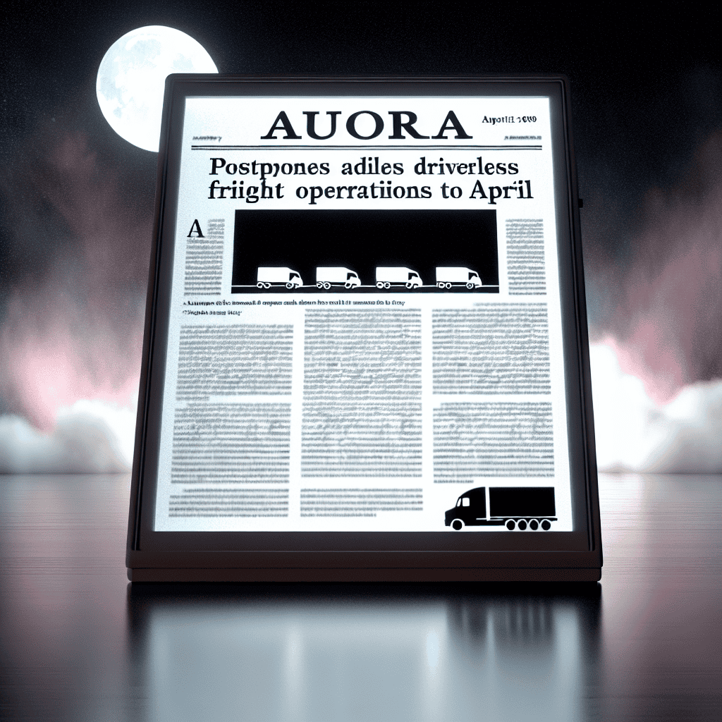 Aurora Postpones Driverless Freight Operations to April