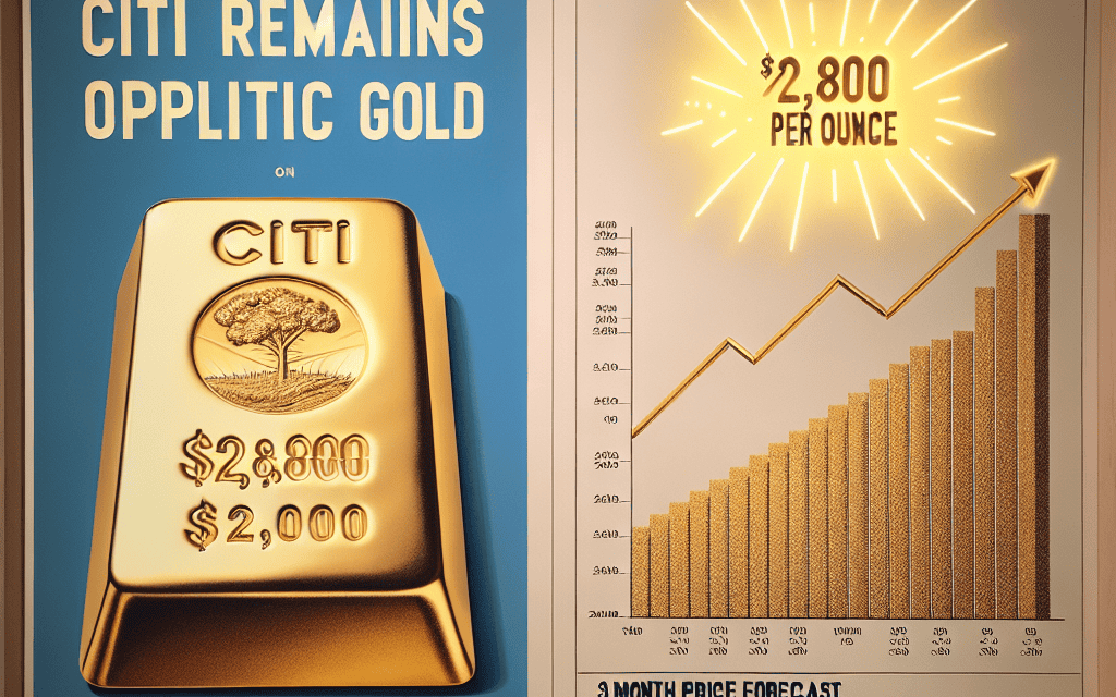 Citi Remains Optimistic on Gold, Raises 3-Month Price Forecast to $2,800 per Ounce