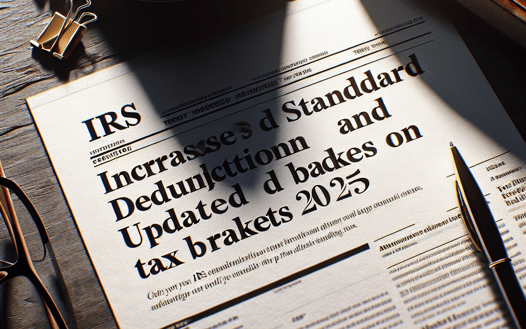 IRS Announces Increased Standard Deduction and Updated Tax Brackets for 2025