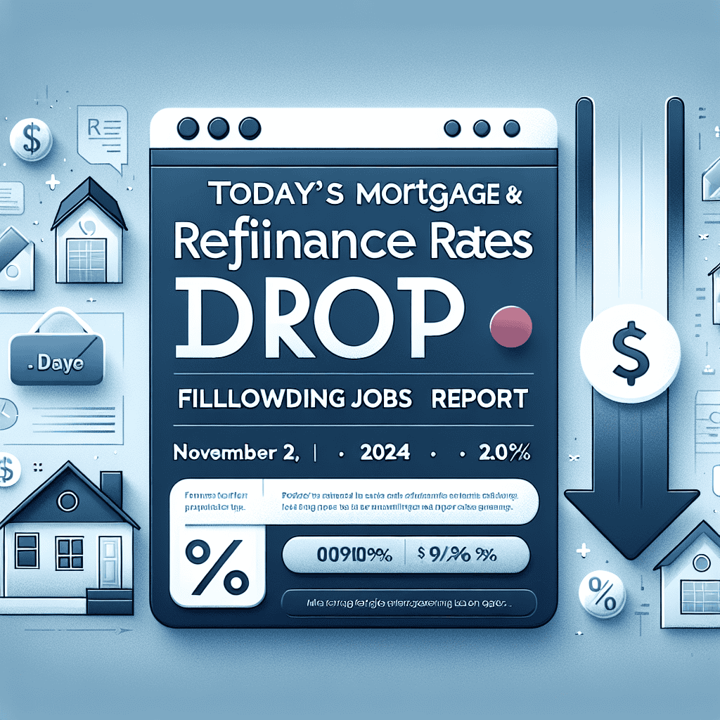 Today's Mortgage and Refinance Rates Drop Following Jobs Report - November 2, 2024