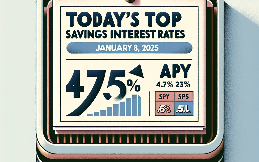 Today’s Top Savings Interest Rates: January 8, 2025 (Highest at 4.75% APY)